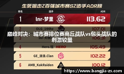 巅峰对决：城市赛排位赛商丘战队vs包头战队的刺激较量